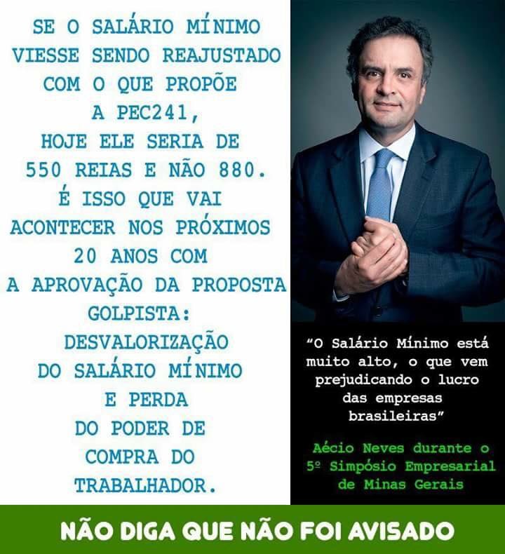 Aecio Neves e o Salário Minimo