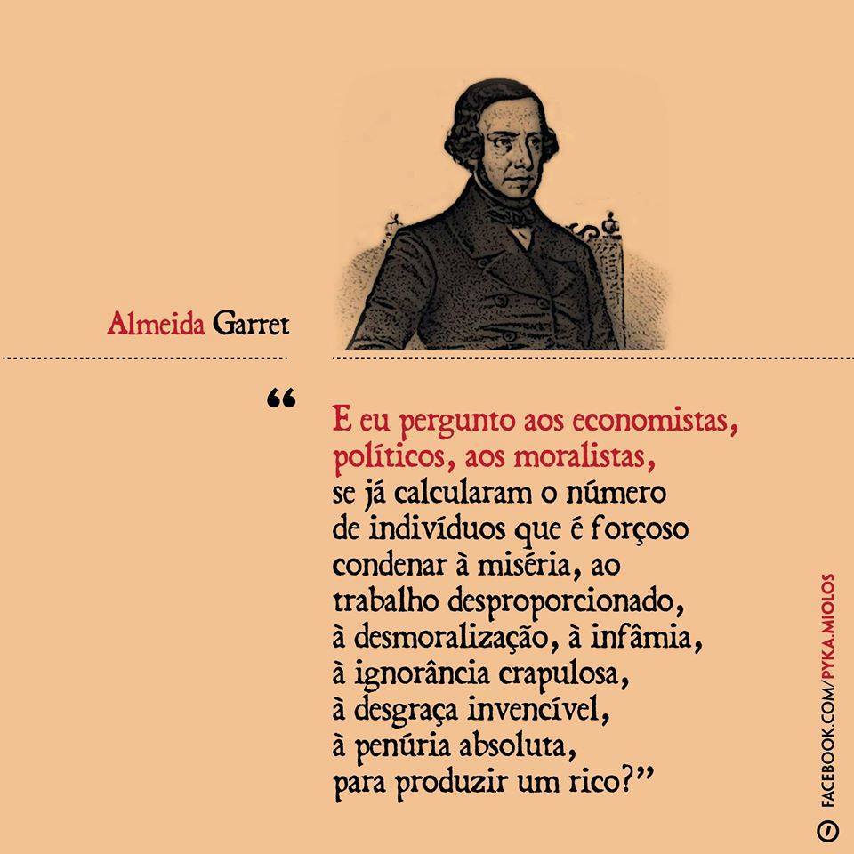 Quantos pobres por um rico Almeida Garret